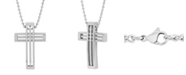 C&C Jewelry Men's Slatted Cross in Stainless Steel Pendant Necklace